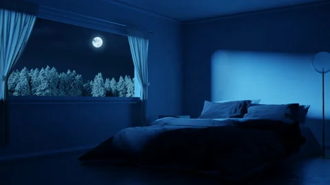 animation of bedroom with cozy low bed i... | Stock Video | Pond5