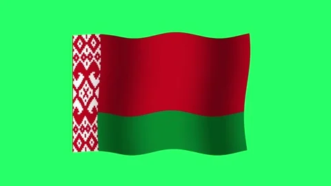 Animation Belarus flag on green background. Vídeo Stock 199168712