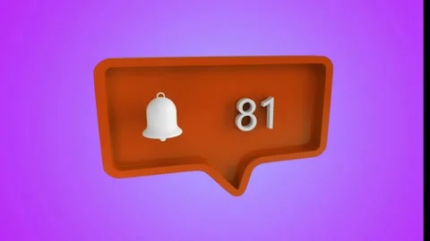 Animation of bell icon and numbers on red speech bubble Stock Footage 325963181