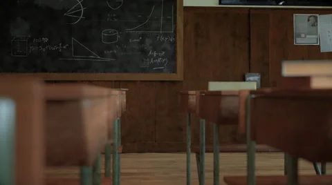 Animation between the tables of an old school Vídeos de archivo 52127000