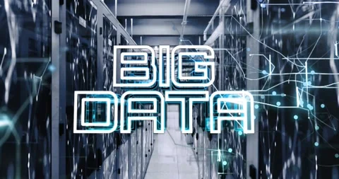 Animation of big data text banner and network of connections against computer Stock Footage 329850589