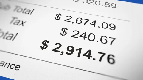 Animation of Bill Statement and Total Amount Video stock 117406333