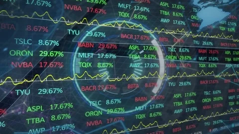 Animation of binary code and scientific data on green and black background Stock Footage 329710502