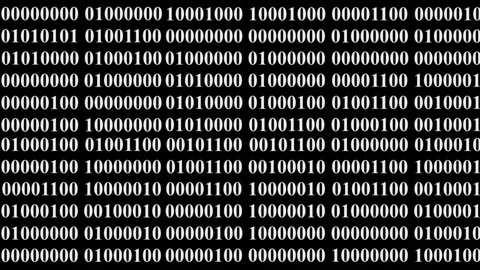 Animation of a binary code on a black background Stock Footage 92363192