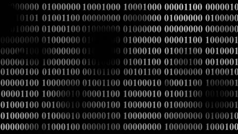 Animation of a binary code. Black holes in code Stock Footage 92363625