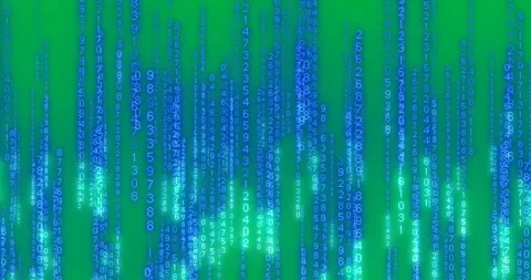 Animation of binary code data processing over transparent background Video stock 318123423