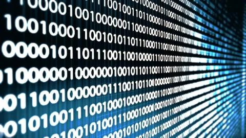 Animation of a binary code 库存插图