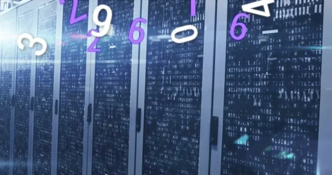 Animation of binary code over binary code on blue and blue background Stock Footage 328082698