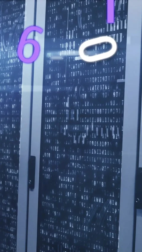 Animation of binary code over binary code on blue and blue background 스톡 동영상 343682395