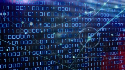 Animation of binary code over connections on navy background Stock Footage 327586064