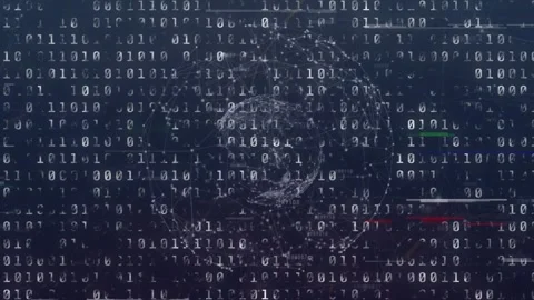 Animation of binary code over globe and connections on navy background Stock Footage 330051465