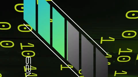 Animation of binary code over speedometer and servers in background Stock Footage 312504130