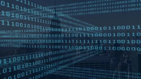 Animation of binary codes moving over em... | Stock Video | Pond5