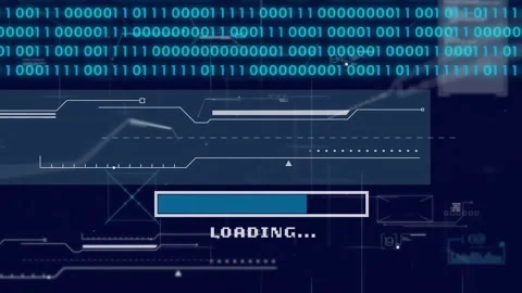 Animation of binary coding, ai data processing over grid and dark background Stock Footage 246412481
