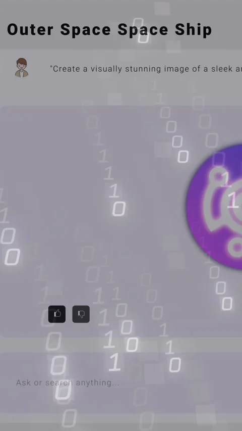 Animation of binary coding and ai chat on white background Stock Footage 323783993