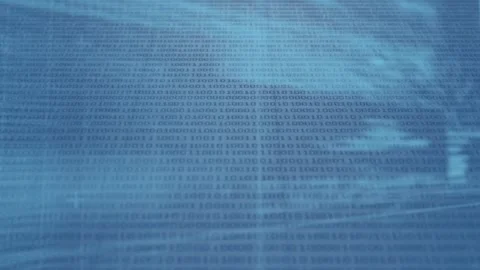 Animation of binary coding and data processing over grid Stock Footage 166137895