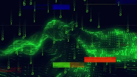 Animation of binary coding and data processing Stock Footage 240259091