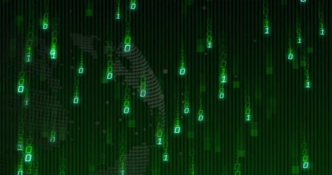 Animation of binary coding and data processing over globe Stock Footage 306718990