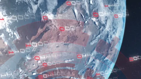 Animation of binary coding and data processing over globe Stock Footage 312544475