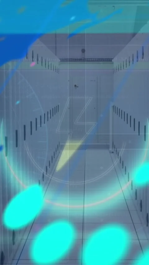 Animation of binary coding and data processing over computer servers Stock Footage 321924043