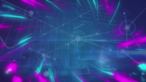 Animation of binary coding and data processing over grid Stock Footage 327060126