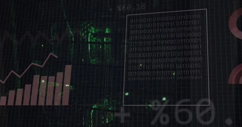 Animation of binary coding and data processing over computer servers Stock Footage 328582967