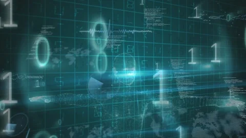 Animation of binary coding and data processing over 3d model of human Stock Footage 328836898