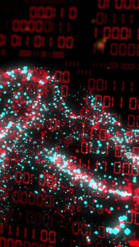 Animation of binary coding and data processing over dark background Stock Footage 341953652