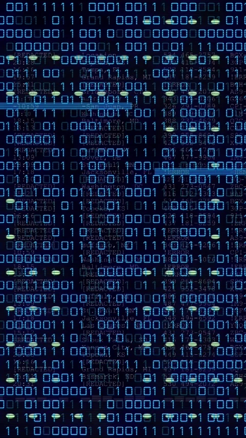 Animation of binary coding and data processing Video stock 342594884
