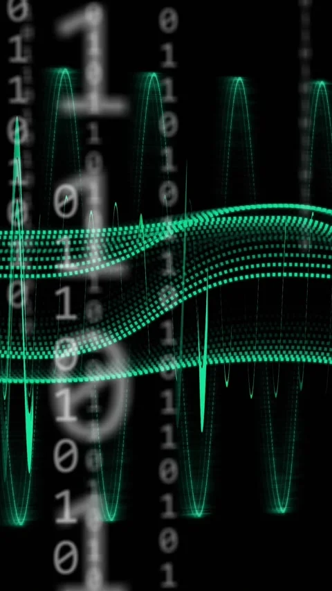 Animation of binary coding and data processing Video stock 342676956