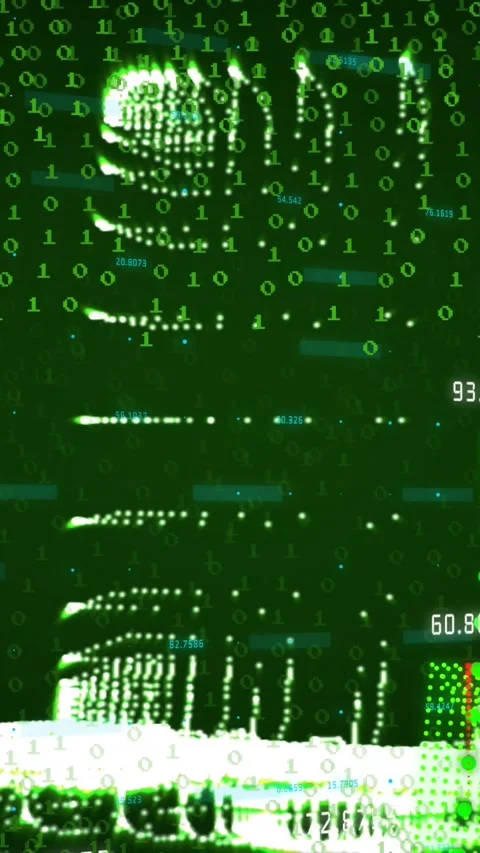 Animation of binary coding and data processing Stock-Footage 343608476