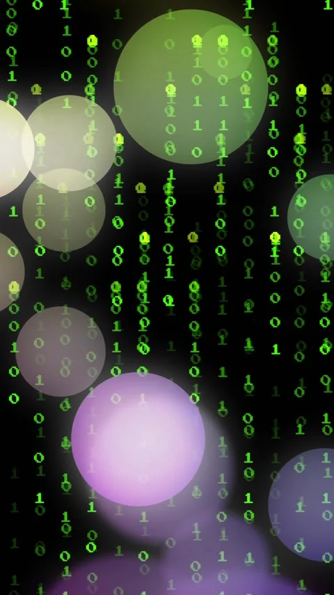 Animation of binary coding and data processing over black background Stock-Footage 343615662