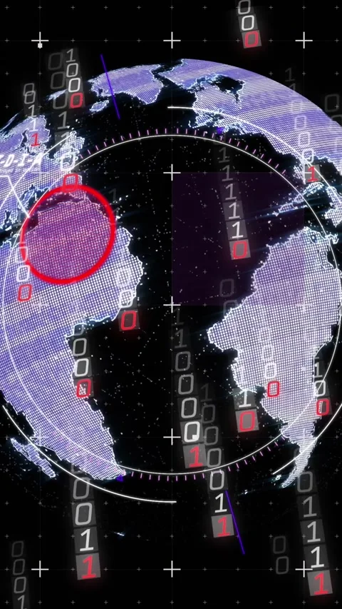 Animation of binary coding and data processing over globe on background 스톡 동영상 343641633