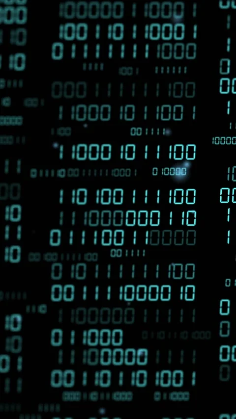 Animation of binary coding and data processing 스톡 동영상 343824822