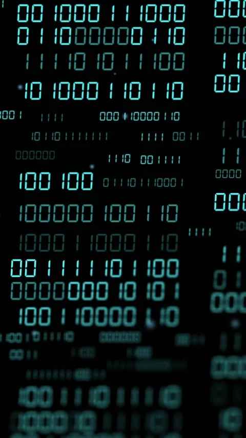 Animation of binary coding and data processing Stock Footage 343824836
