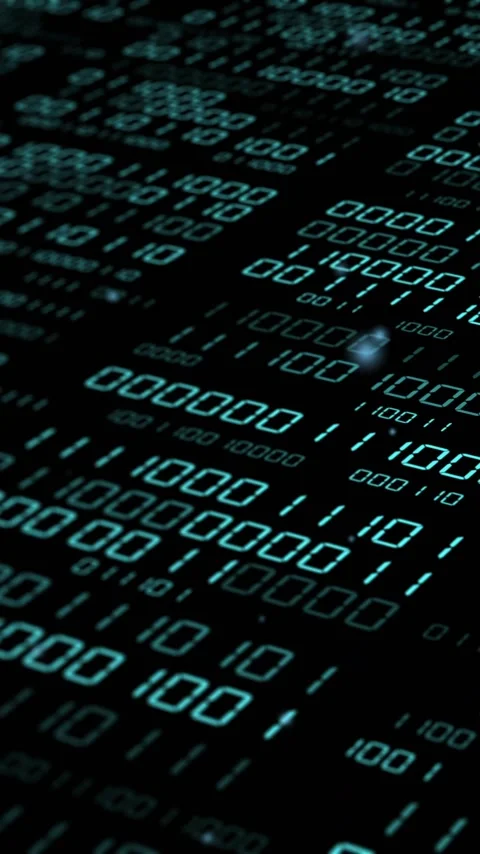 Animation of binary coding and data processing Stock Footage 343824844