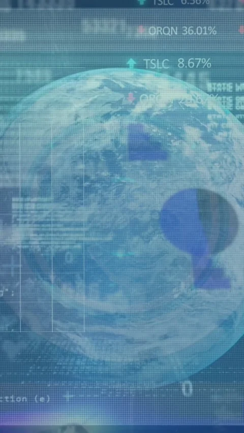Animation of binary coding and data processing over globe 스톡 동영상 343887797