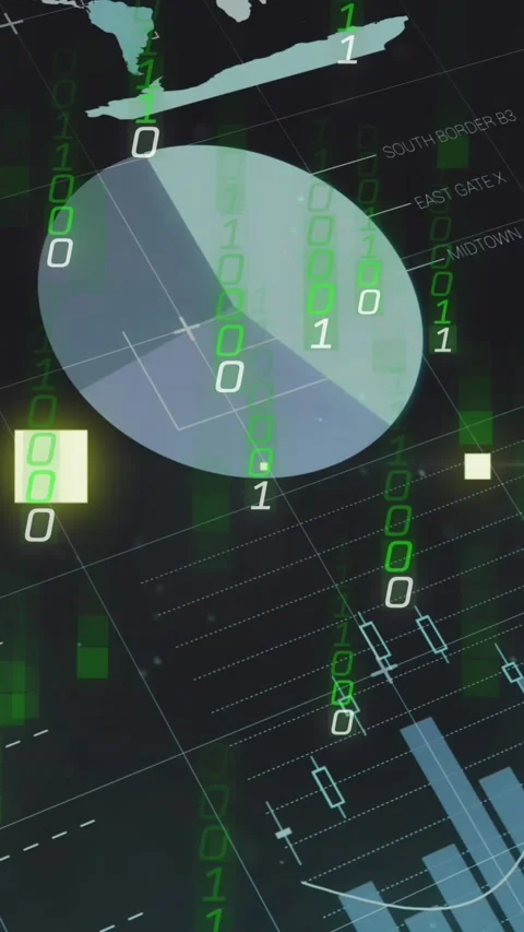 Animation of binary coding and data processing over dark background 库存影片 344774776