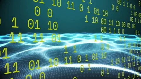 Animation of binary coding and digital data processing Stock Footage 307815695