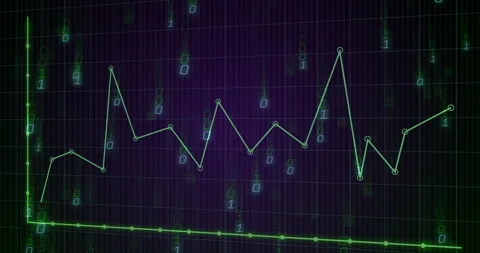 Animation of binary coding and digital data processing over dark background Stock Footage 310407233