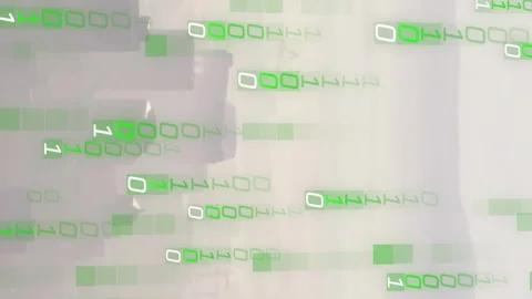 Animation of binary coding and digital data processing over cityscape Stock Footage 312899607