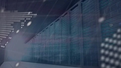 Animation of binary coding and digital data processing over computer servers Stock Footage 330728950