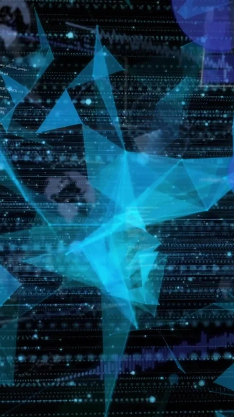 Animation of binary coding and digital data processing over black background Video stock 342613112