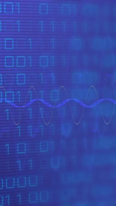 Animation of binary coding and digital data processing over connections Video stock 343504875