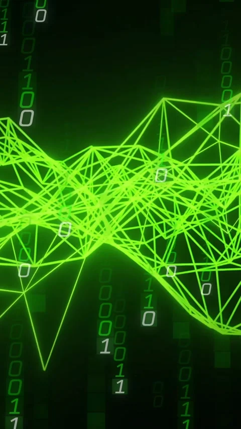 Animation of binary coding and digital data processing over connections 스톡 동영상 343504884