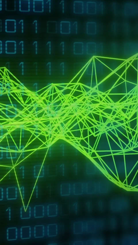 Animation of binary coding and digital data processing over connections 스톡 동영상 343548166