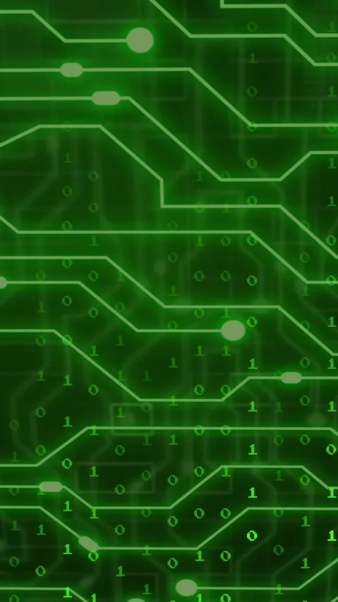Animation of binary coding and network of connections on black background Stock Footage 343902729
