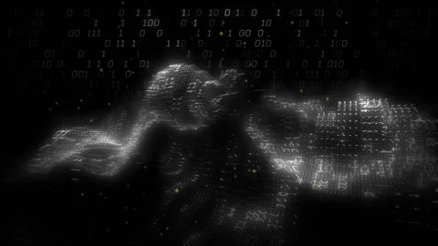 Animation of binary coding on black background 動画素材 310220535