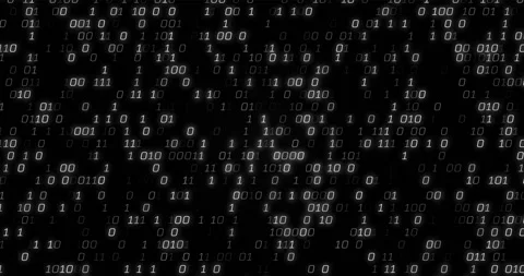 Animation of binary coding on black background Stock Footage 325837001