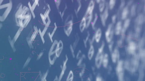 Animation of binary coding on blue background Stock Footage 312472242